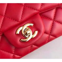 Chanel Women Mini Flap Bag in Lambskin Leather-Orange