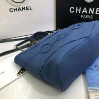 Chanel Women Shopping Bag Denim & Gold-Tone Metal Navy Blue