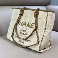 Chanel Women Shopping Bag in Mixed Fibers-Beige