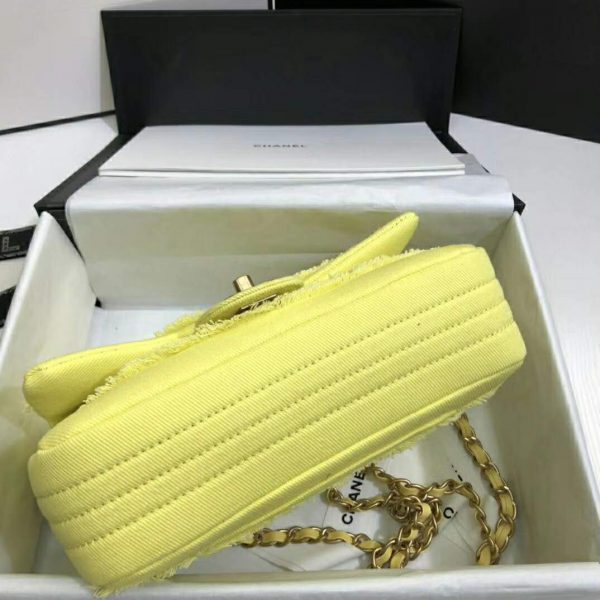 Chanel Women Small Flap Bag Denim & Gold-Tone Metal-Yellow (4)