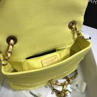 Chanel Women Small Flap Bag Denim & Gold-Tone Metal-Yellow