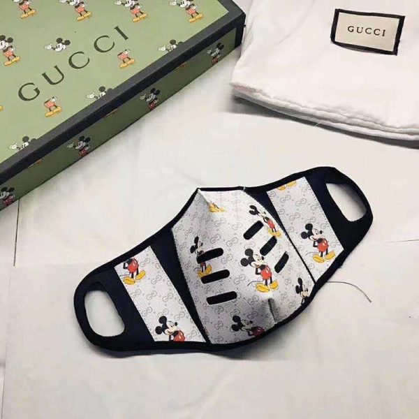 Gucci GG Unisex Disney Gucci Facial Mask Double G Supreme Canvas-White