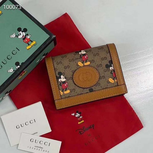 Gucci GG Unisex Disney x Gucci Wallet GG Supreme Canvas-Brown (1)