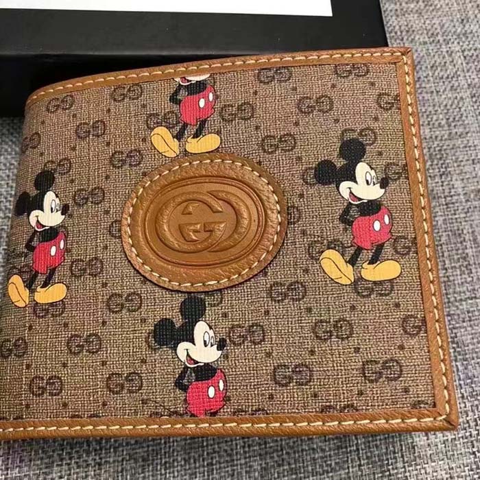 Gucci GG Unisex Disney x Gucci Wallet GG Supreme Canvas-Brown (3)
