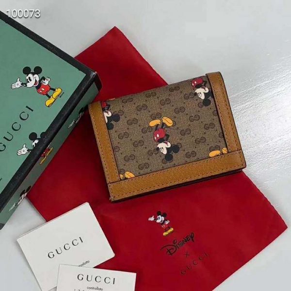 Gucci GG Unisex Disney x Gucci Wallet GG Supreme Canvas-Brown (5)