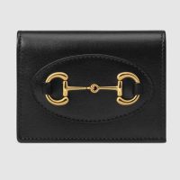 Gucci GG Unisex Gucci 1955 Horsebit Card Case Wallet Leather-White