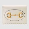 Gucci GG Unisex Gucci 1955 Horsebit Card Case Wallet Leather-White