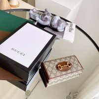 Gucci GG Unisex Gucci 1955 Horsebit Wallet with Chain-Brown