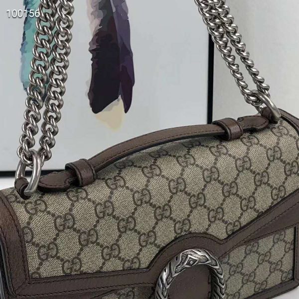 Gucci GG Women Dionysus GG Top Handle Bag Beige Supreme Canvas (4)