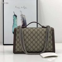 Gucci GG Women Dionysus GG Top Handle Bag Beige Supreme Canvas