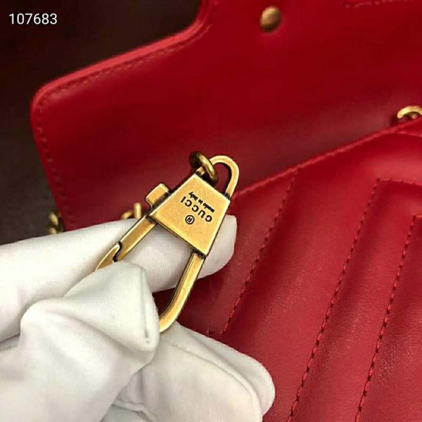 Gucci GG Women GG Marmont Matelassé Leather Super Mini Bag-Red (10)
