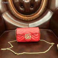 Gucci GG Women GG Marmont Matelassé Leather Super Mini Bag-Red