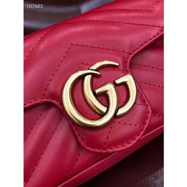 Gucci GG Women GG Marmont Matelassé Leather Super Mini Bag-Red (5)