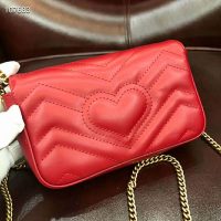 Gucci GG Women GG Marmont Matelassé Leather Super Mini Bag-Red