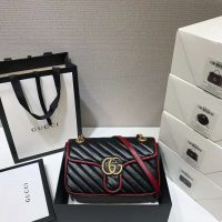 Gucci GG Women GG Marmont Small Shoulder Bag Black Leather