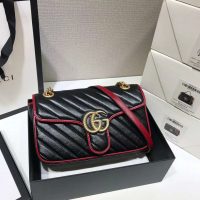 Gucci GG Women GG Marmont Small Shoulder Bag Black Leather