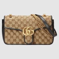 Gucci GG Women GG Marmont Small Shoulder Original GG Canvas-Red