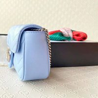 Gucci GG Women GG Marmont Super Mini Bag Blue Matelassé Chevron