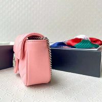 Gucci GG Women GG Marmont Super Mini Bag Pink Matelassé Chevron