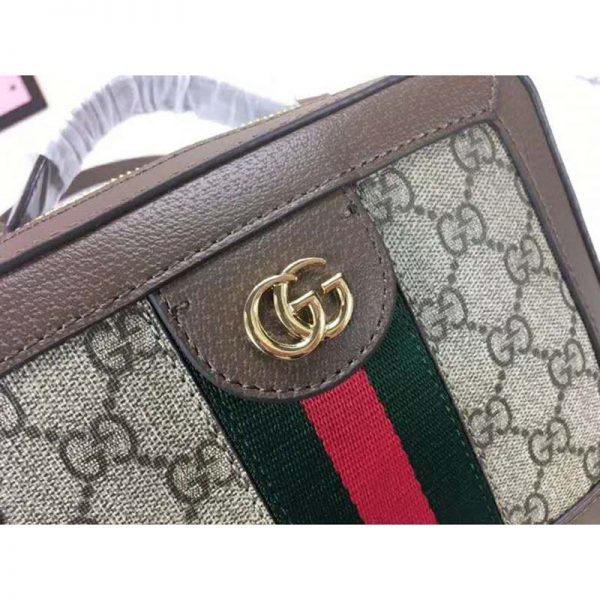 Gucci GG Women Ophidia GG Mini Shoulder Bag BeigeEbony Supreme (10)
