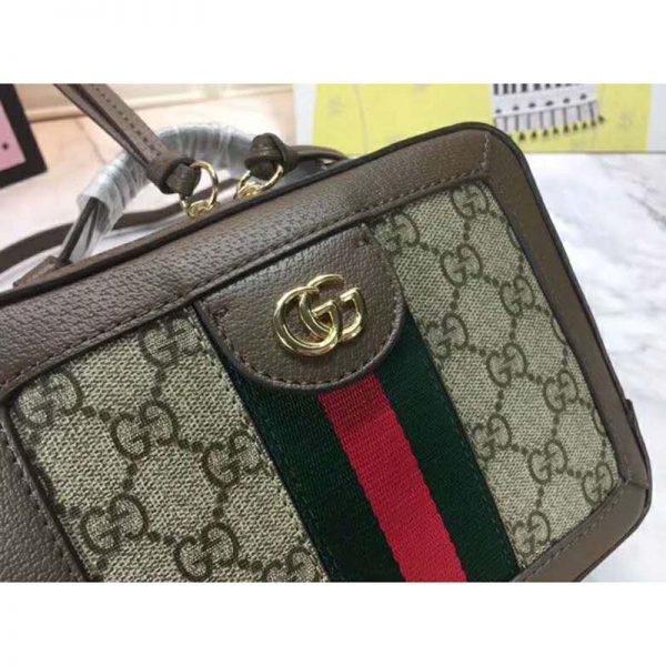 Gucci GG Women Ophidia GG Mini Shoulder Bag BeigeEbony Supreme (9)