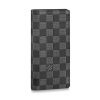 Louis Vuitton LV Unisex Brazza Wallet Damier Infini Onyx Silver Leather