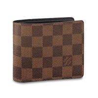 Louis Vuitton LV Unisex Multiple Wallet Damier Ebène Canvas-Brown