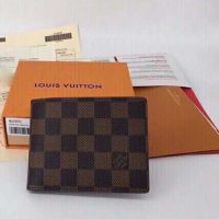 Louis Vuitton LV Unisex Multiple Wallet Damier Ebène Canvas-Brown