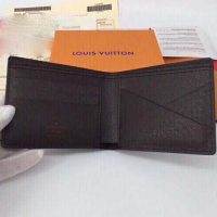 Louis Vuitton LV Unisex Multiple Wallet Damier Ebène Canvas-Brown