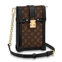 Louis Vuitton LV Unisex Vertical Trunk Pochette Monogram Coated Canvas