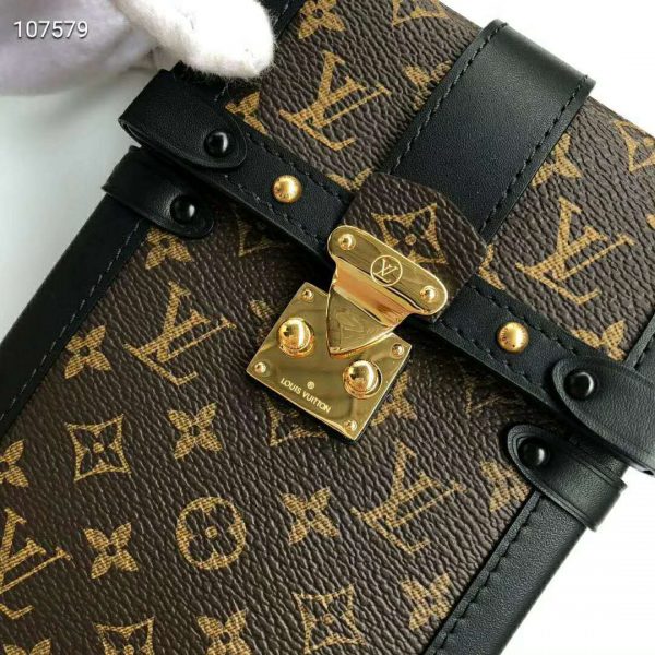 Louis Vuitton LV Unisex Vertical Trunk Pochette Monogram Coated Canvas (7)