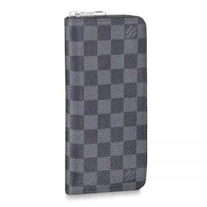 Louis Vuitton LV Unisex Zippy Vertical Wallet Damier Graphite Canvas