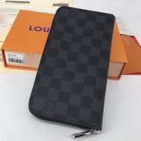 Louis Vuitton LV Unisex Zippy Vertical Wallet Damier Graphite Canvas