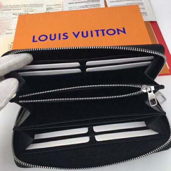 Louis Vuitton LV Unisex Zippy Vertical Wallet Monogram Eclipse Canvas (10)