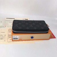 Louis Vuitton LV Unisex Zippy Vertical Wallet Monogram Eclipse Canvas