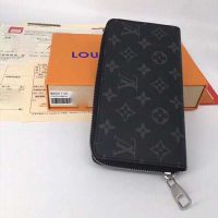 Louis Vuitton LV Unisex Zippy Vertical Wallet Monogram Eclipse Canvas