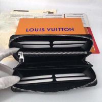 Louis Vuitton LV Unisex Zippy Vertical Wallet Monogram Eclipse Canvas