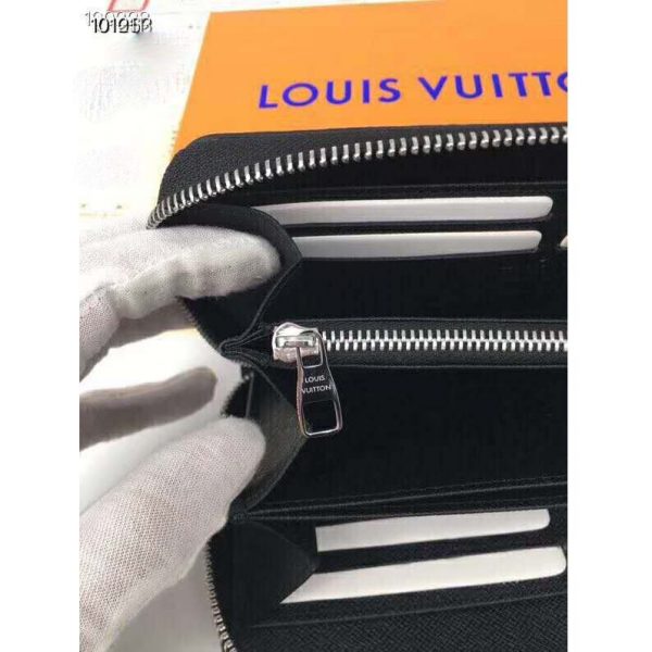 Louis Vuitton LV Unisex Zippy Vertical Wallet Monogram Eclipse Canvas (7)