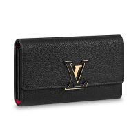 Louis Vuitton LV Women Capucines Wallet in Taurillon Leather-Red