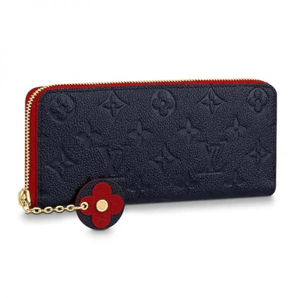 Louis Vuitton LV Women Clémence Wallet Monogram Empreinte Leather-Navy