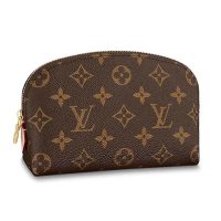 Louis Vuitton LV Women Cosmetic Pouch in Monogram Canvas-Brown