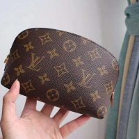 Louis Vuitton LV Women Cosmetic Pouch in Monogram Canvas-Brown (1)