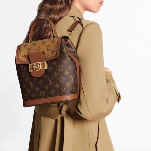 Louis Vuitton LV Women Dauphine Backpack PM Monogram Canvas-Brown (10)