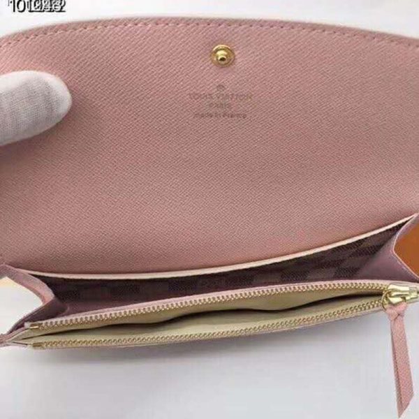 Louis Vuitton LV Women Emilie Wallet Damier Azur Canvas-Pink (10)