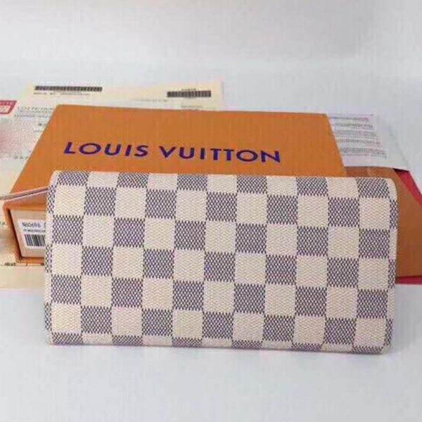 Louis Vuitton LV Women Emilie Wallet Damier Azur Canvas-Pink (4)