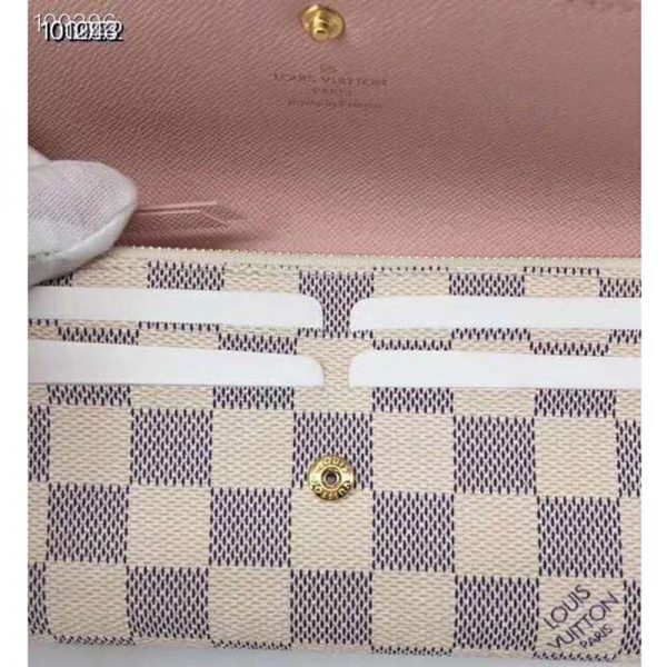 Louis Vuitton LV Women Emilie Wallet Damier Azur Canvas-Pink (5)