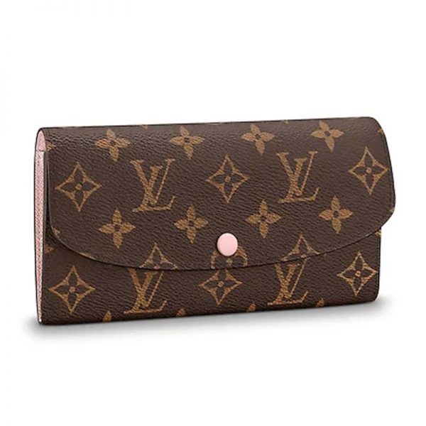 Louis Vuitton LV Women Emilie Wallet in Coated Canvas-PInk