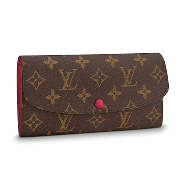 Louis Vuitton LV Women Emilie Wallet in Coated Canvas-Rose