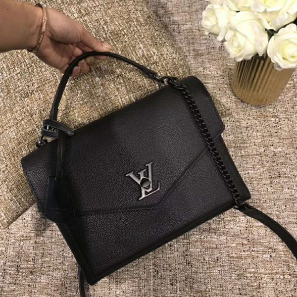 Louis Vuitton LV Women Mylockme Bag Soft Grained Calfskin-Black (1)