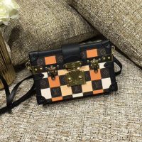 Louis Vuitton LV Women Petite Malle Handbag in Calfskin Leather-Brown